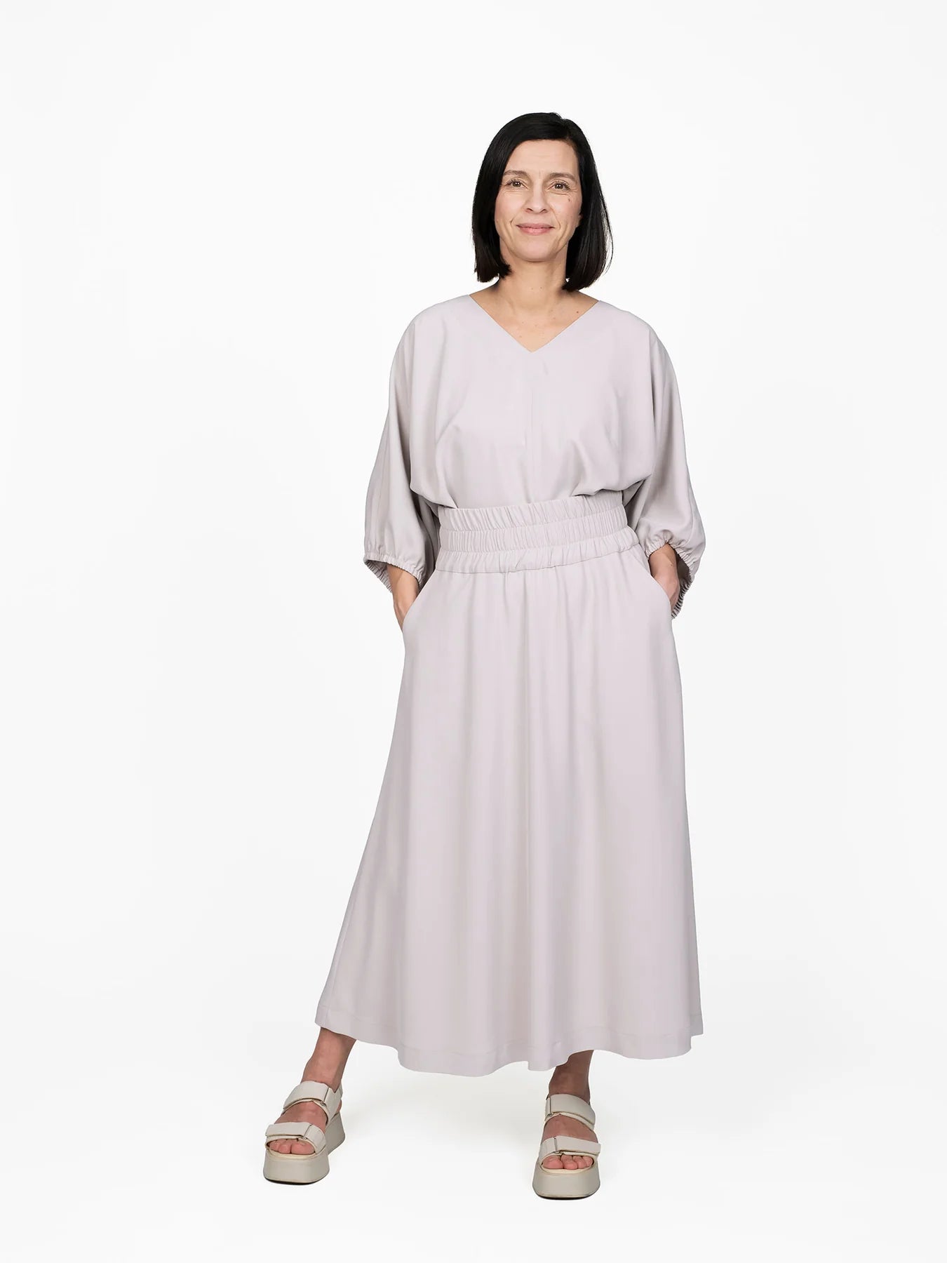 Elastic Waist Maxi Skirt