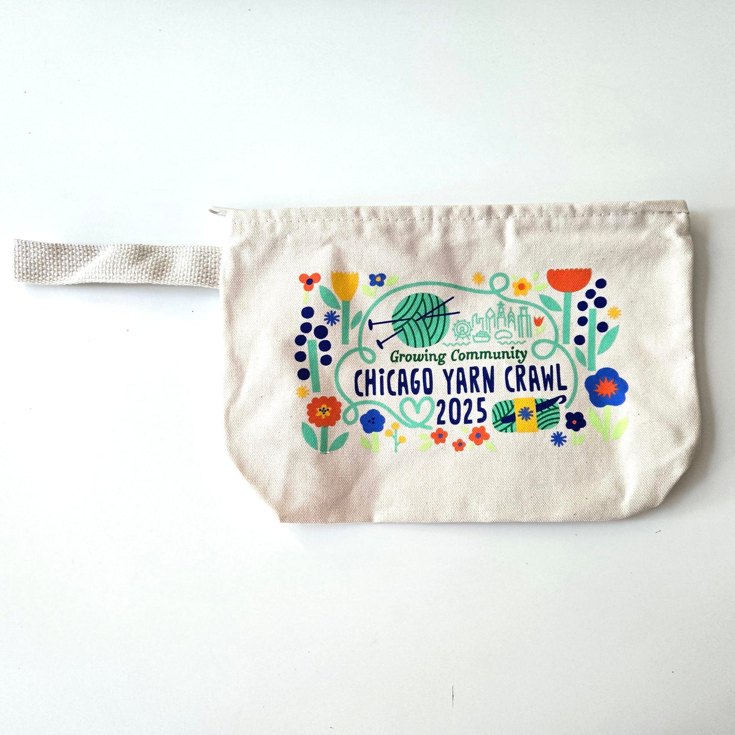 2025 Yarn Crawl Zipper Notions Pouch - Growing Community