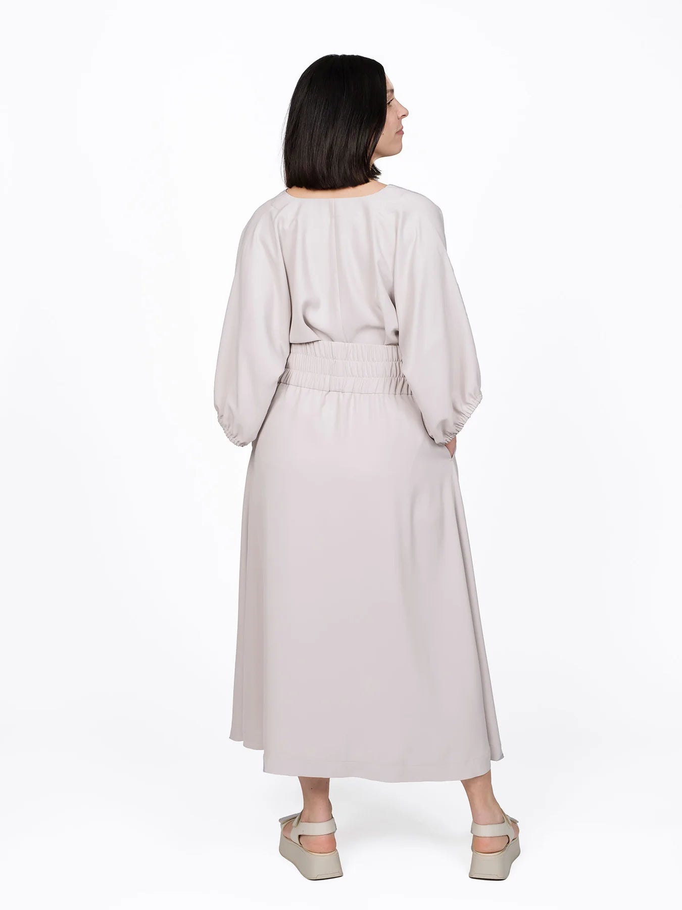 Elastic Waist Maxi Skirt