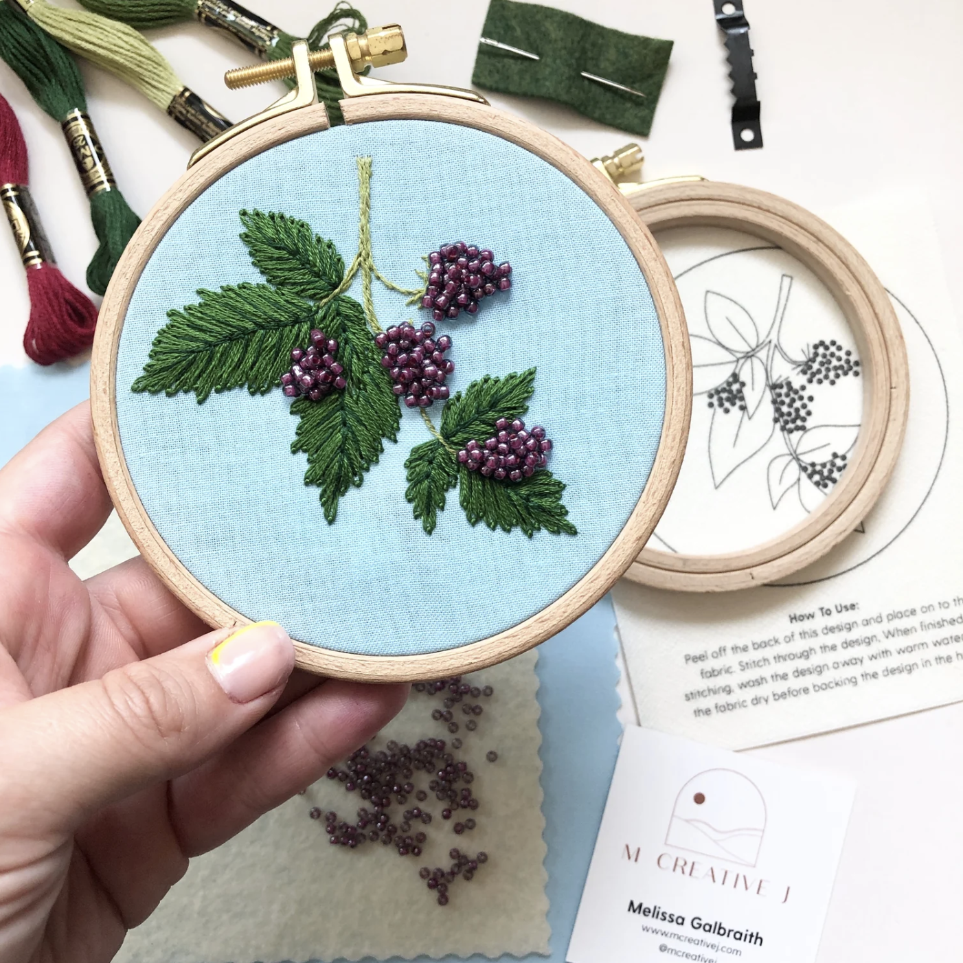 Embroidery Kit Beaded Berries