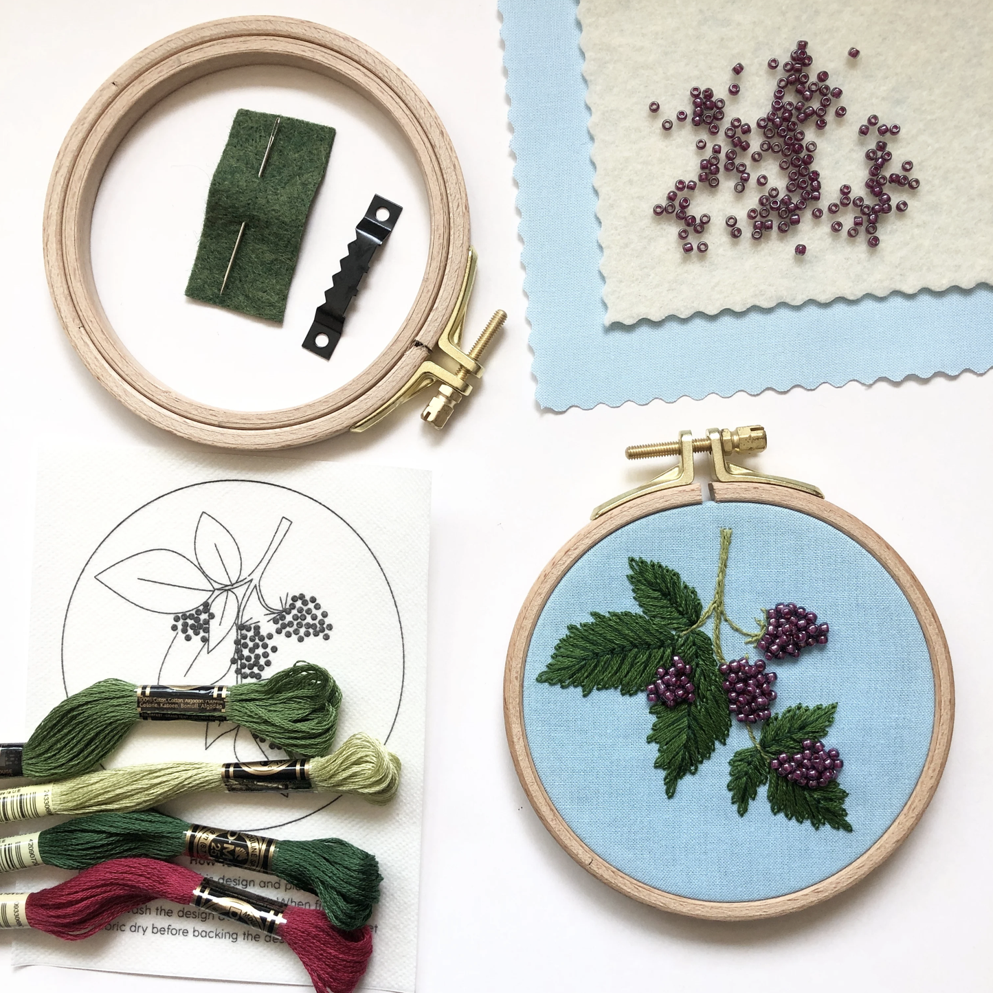 Embroidery Kit Beaded Berries