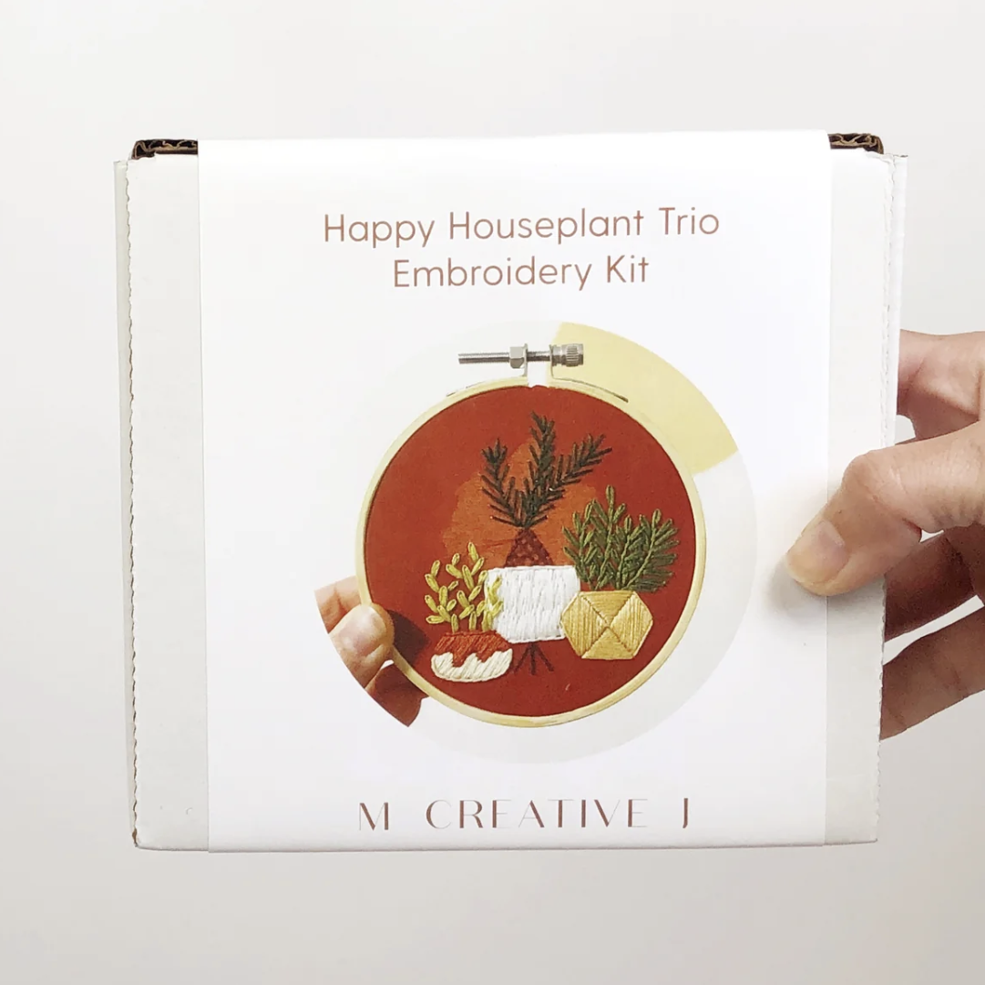 Embroidery Kit Happy Houseplant Trio