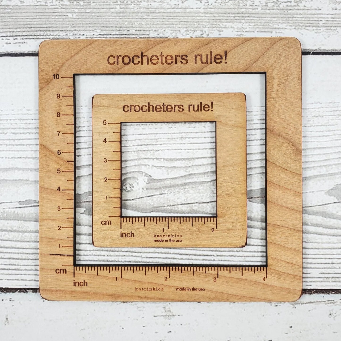 Wood Gauge Swatch Ruler Crocheters Rule