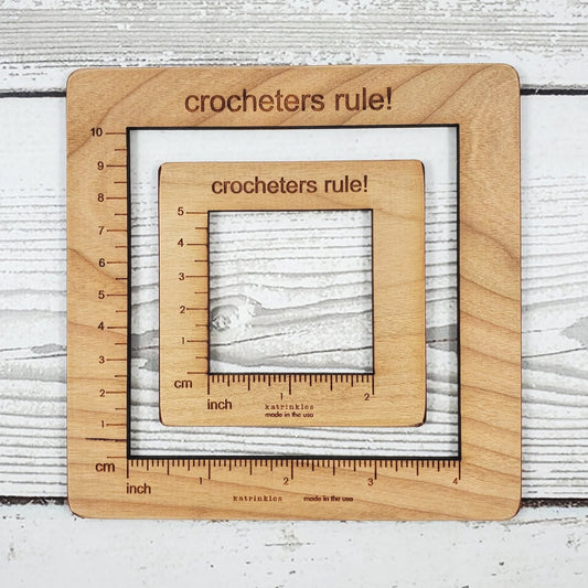 Wood Gauge Swatch Ruler Crocheters Rule