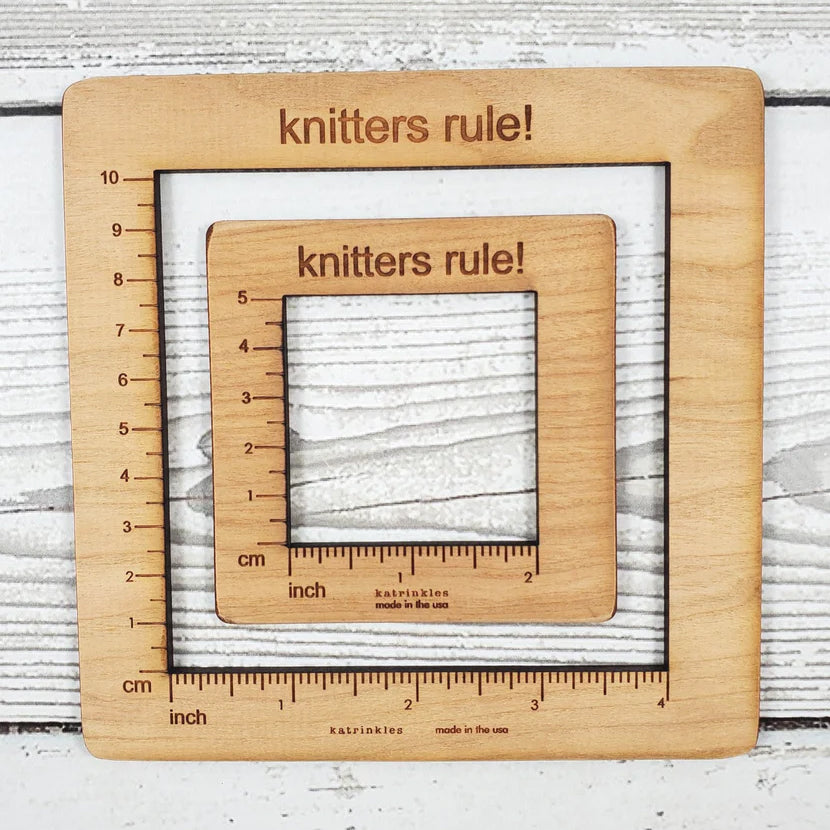 Wood Gauge Swatch Ruler Knitters Rule