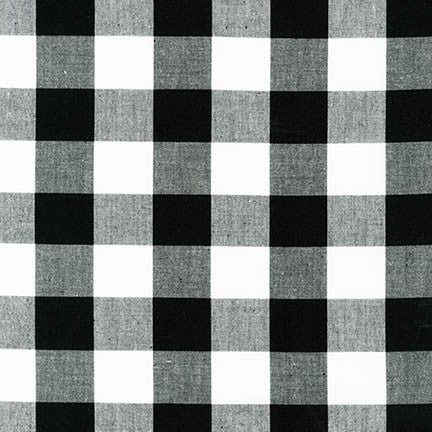 1" Gingham Black