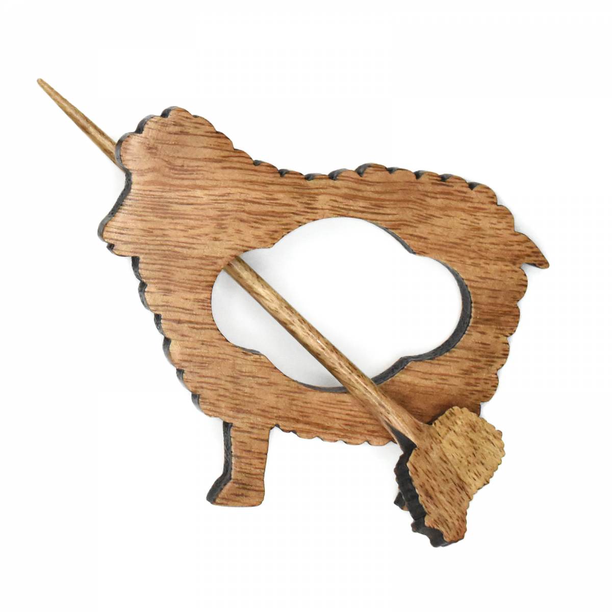 Wood Shawl Pin