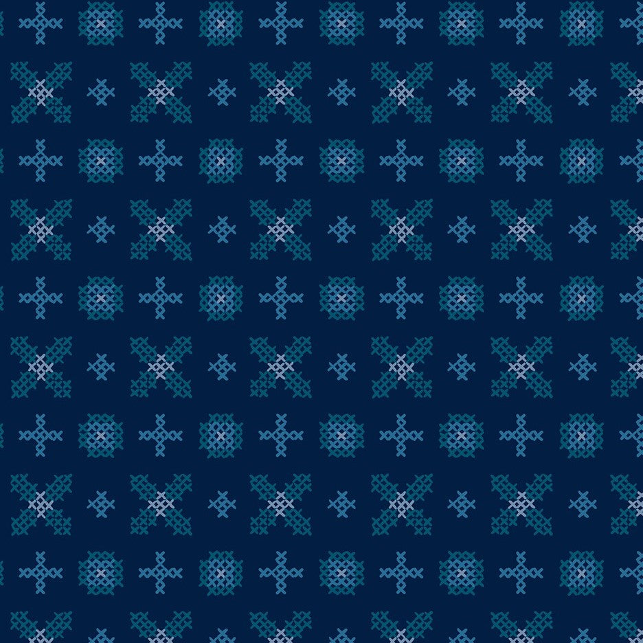 Winterglow Navy Cross Stitch