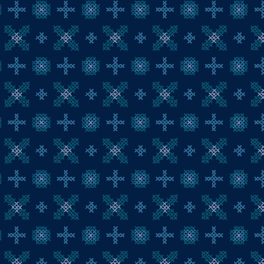 Winterglow Navy Cross Stitch