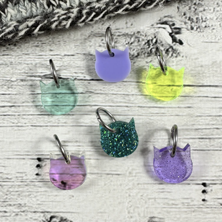 Stitch Marker Set acrylic cats