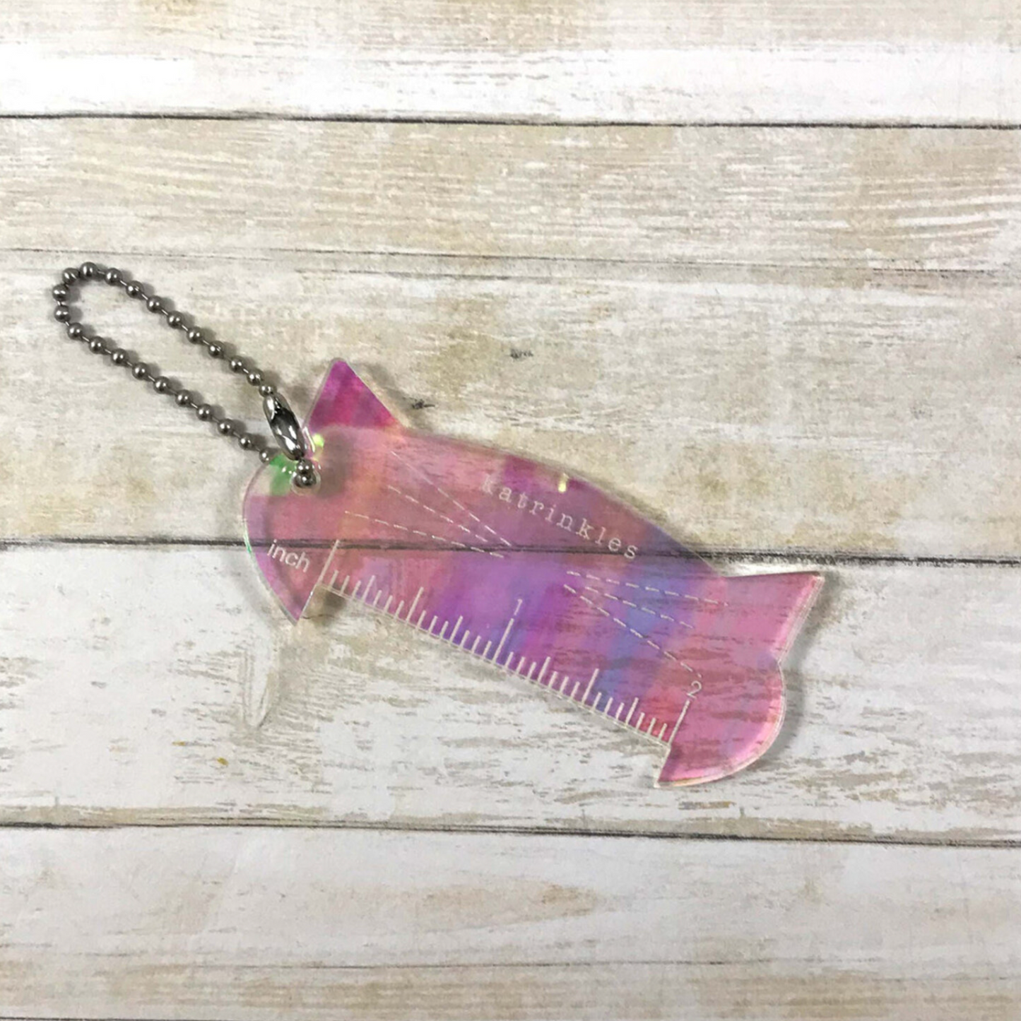 Acrylic 2" Cat Ruler Key Chain