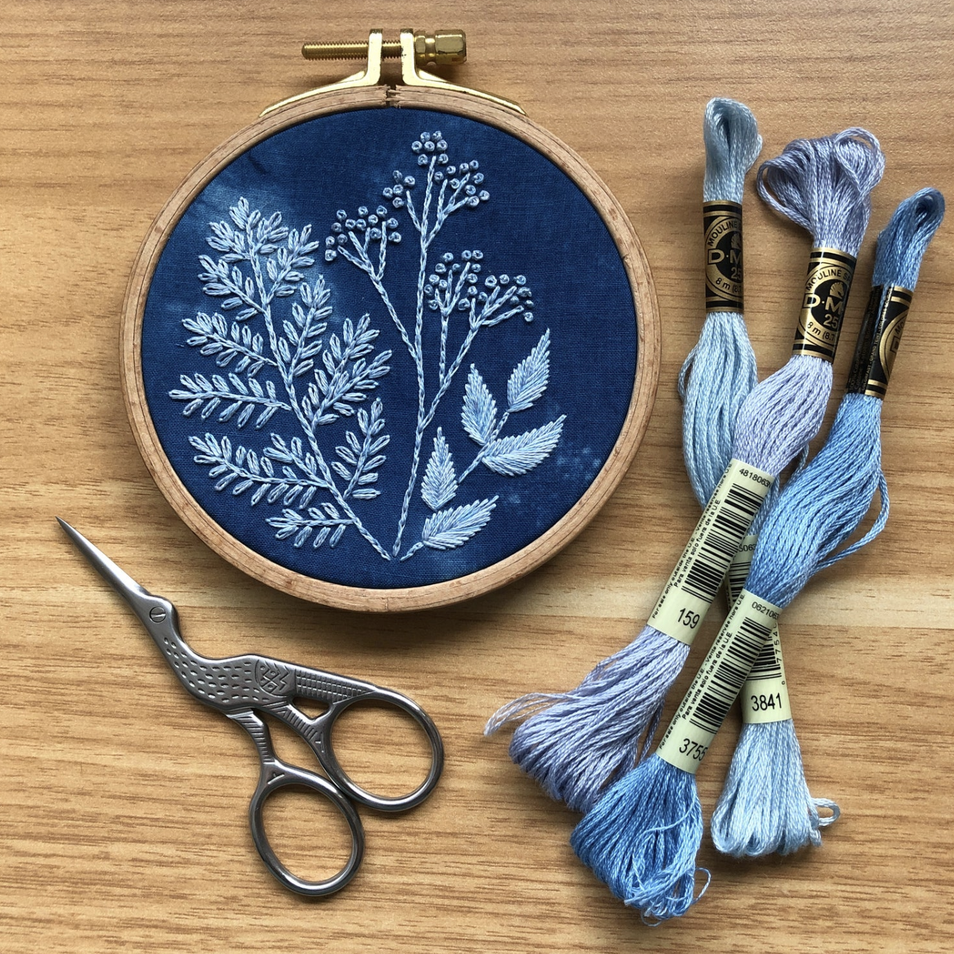 Embroidery Kit Cyanotype Botanicals