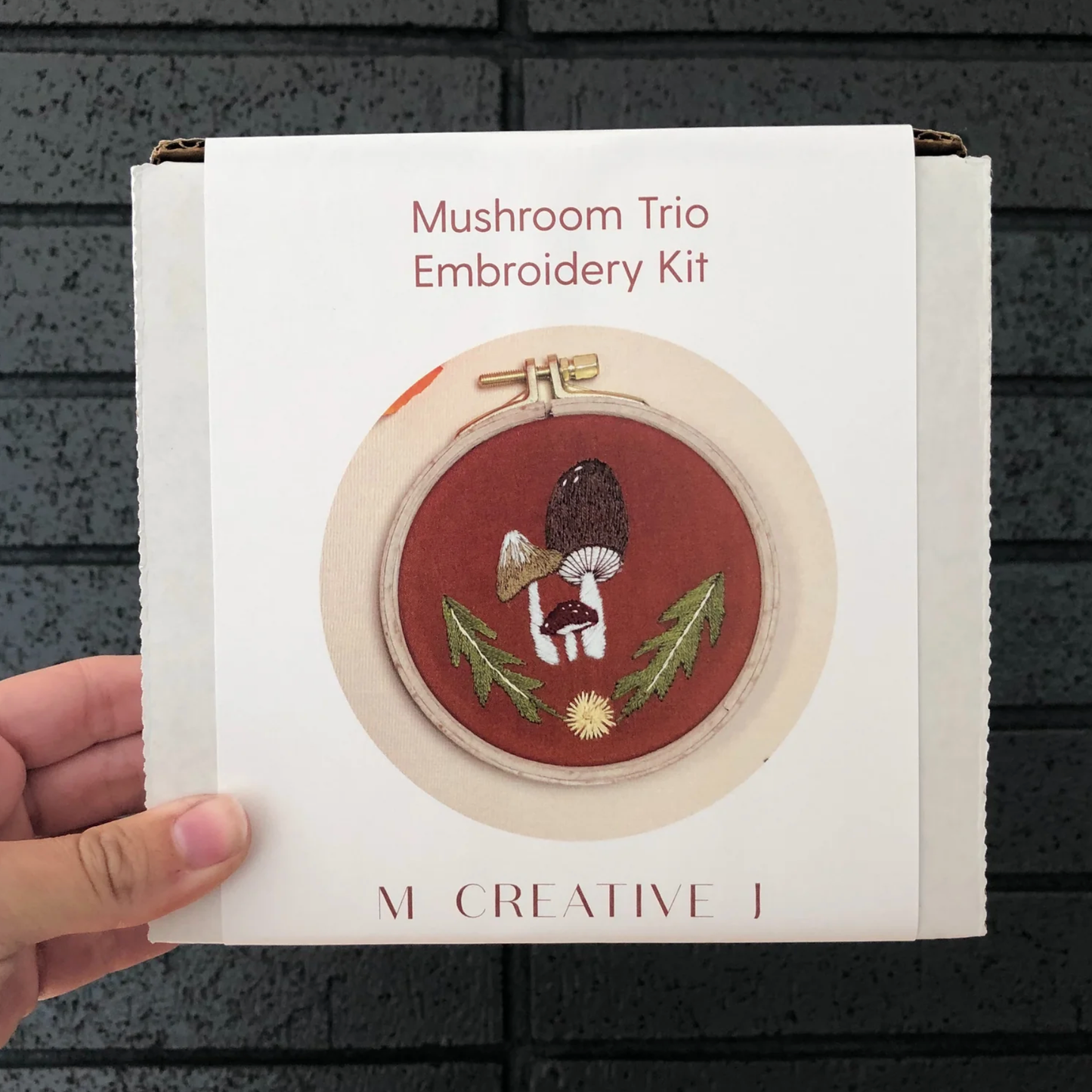 Embroidery Kit Mushroom Trio