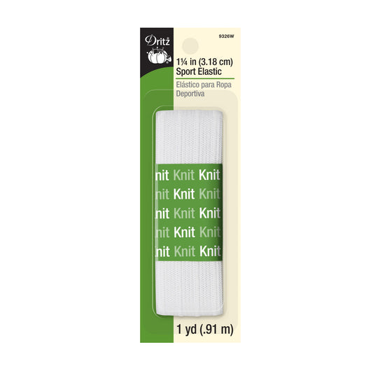 1.25" Sport Elastic, White