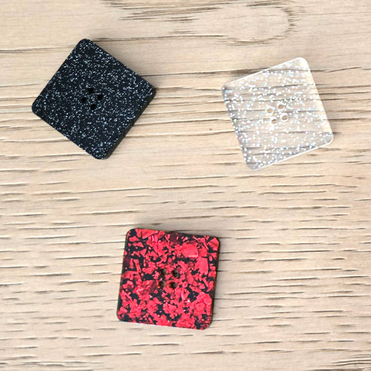 1" Square Button