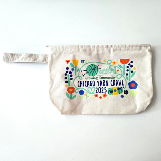2025 Yarn Crawl Zipper Notions Pouch - Growing Community
