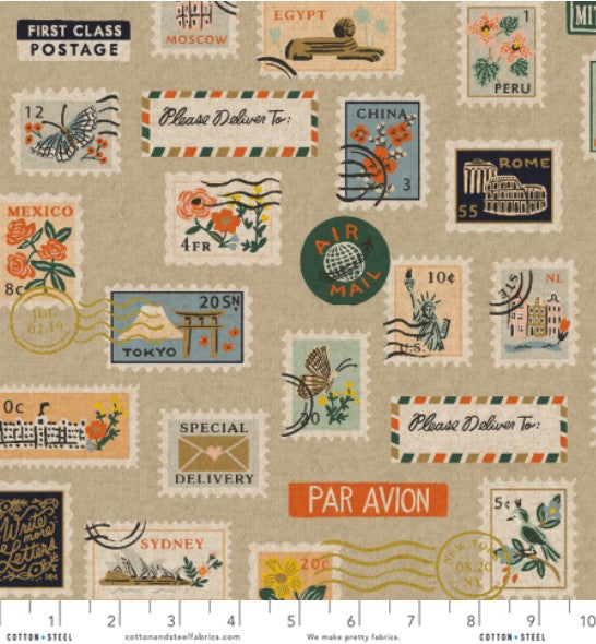 Bon Voyage Postage Stamps Canvas