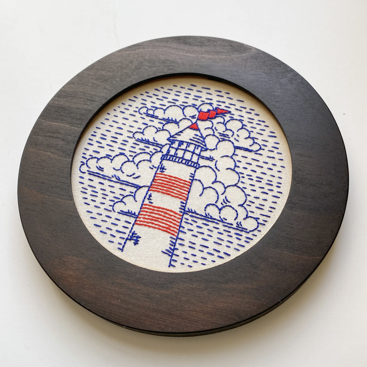 Modern Embroidery Hoop Circle Frame for 3" Hoops Dark Walnut