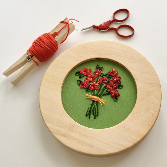 Modern Embroidery Hoop Circle Frame for 3" Hoops Dark Walnut