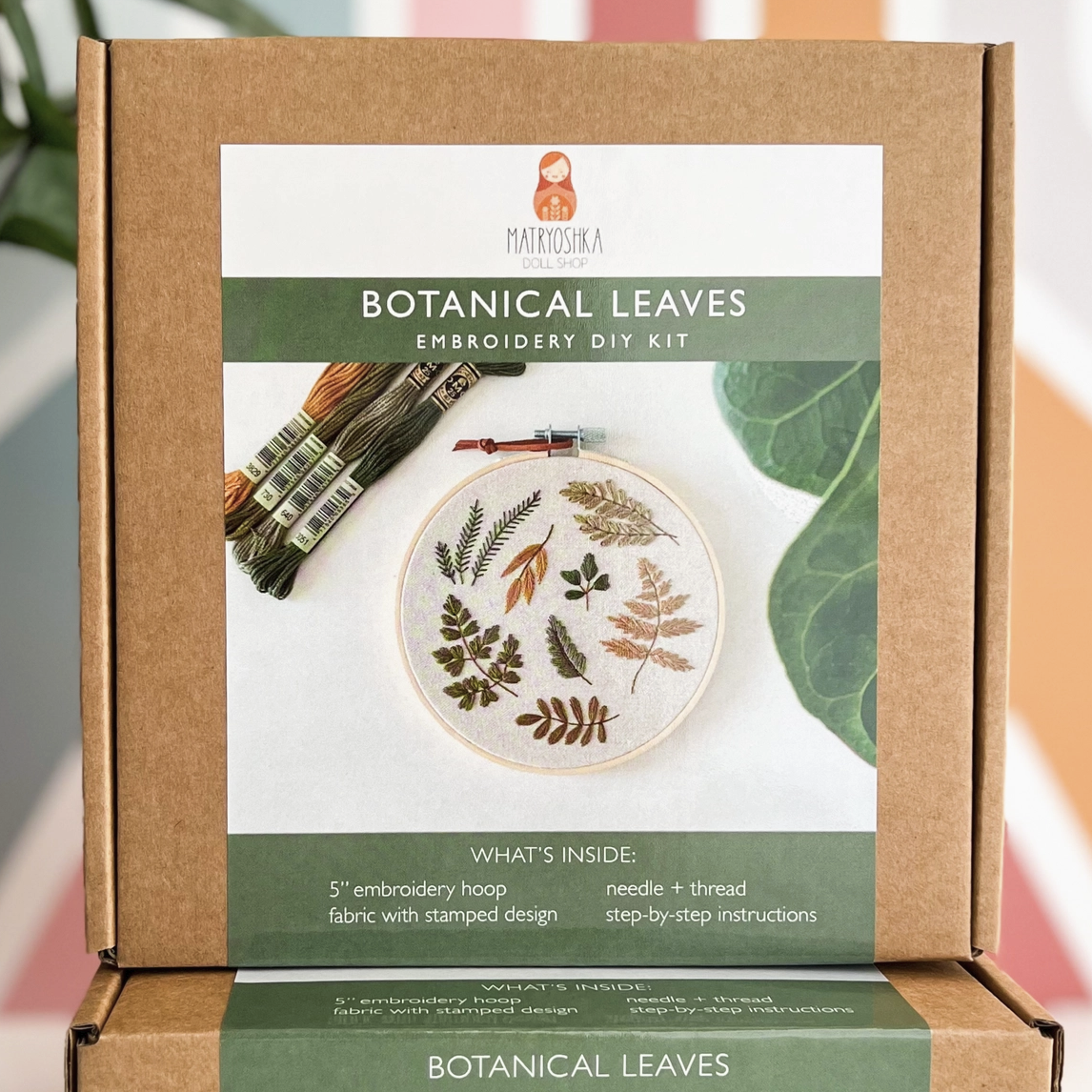 Embroidery Kit Botanical Leaves