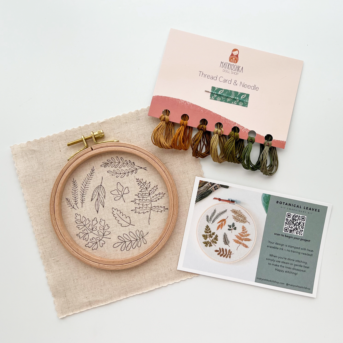 Embroidery Kit Botanical Leaves