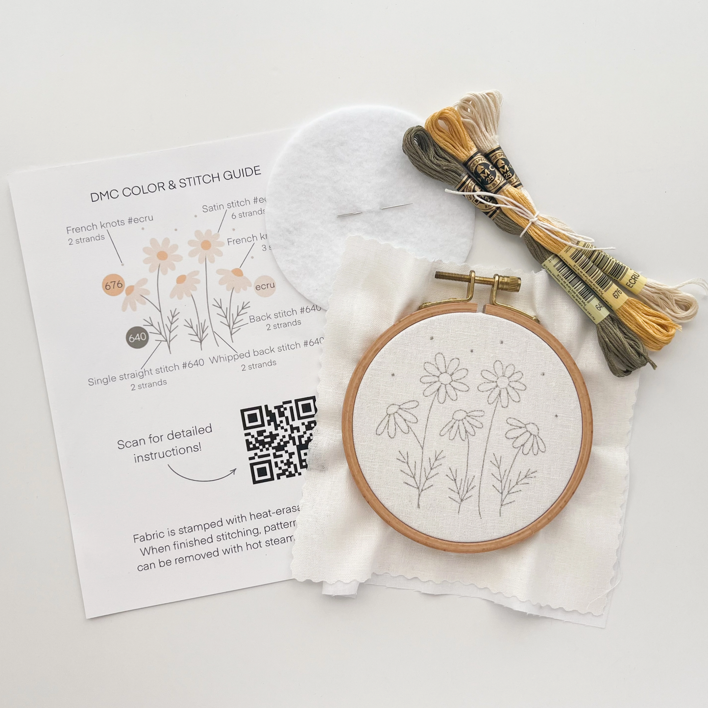 Embroidery Kit Daisies