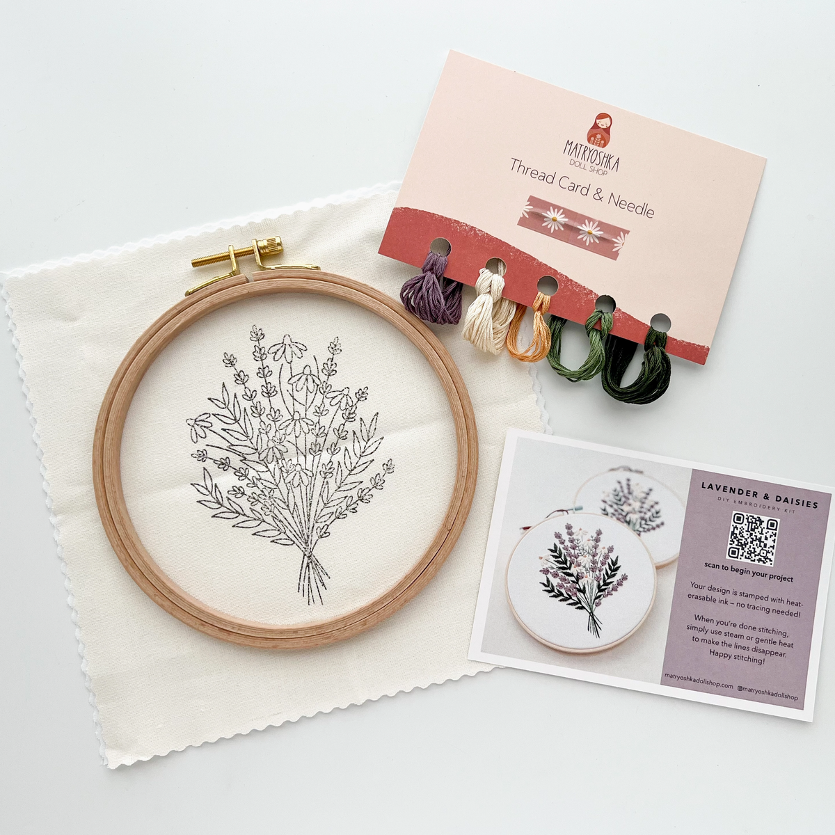 Embroidery Kit Lavender & Daisies