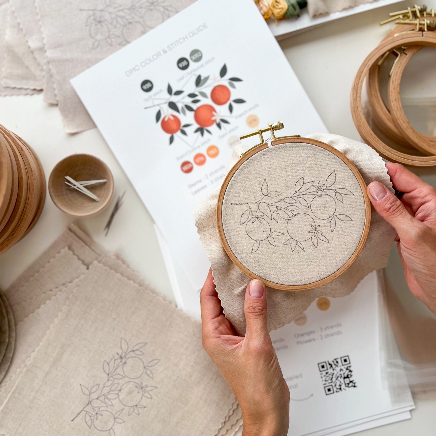 Embroidery Kit Orange Branch