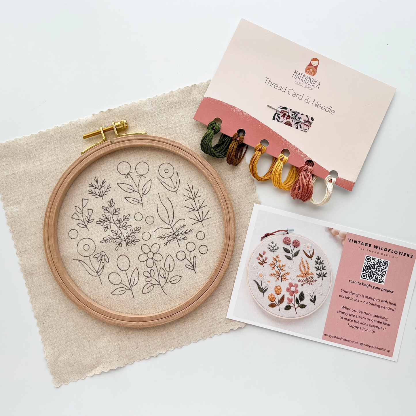 Embroidery Kit Vintage Wildflowers