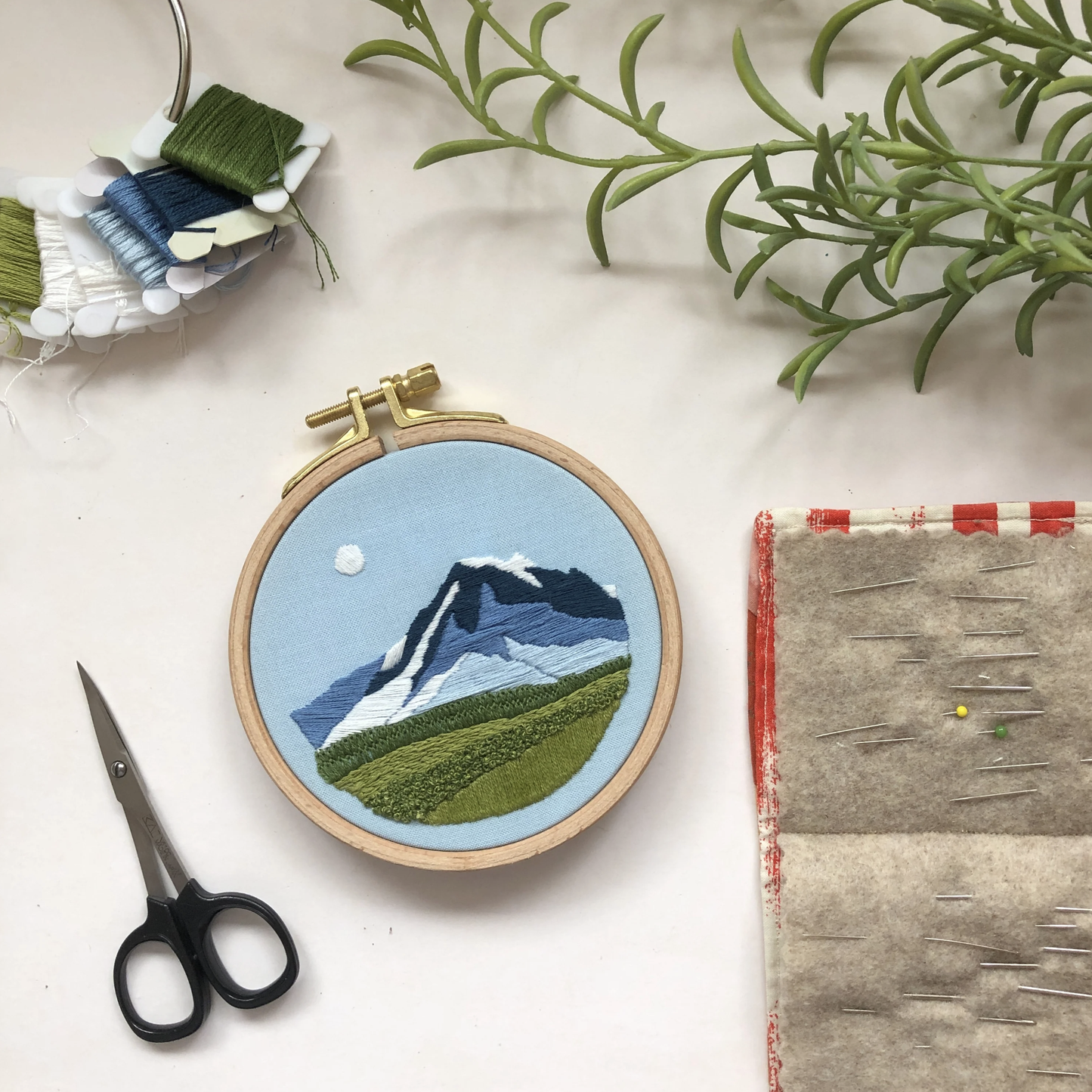 Embroidery Kit Mountain View Landscape