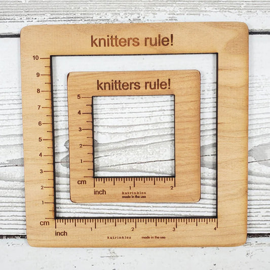 Wood Gauge Swatch Ruler Knitters Rule