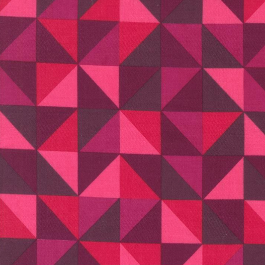 Color Crush Prism Geometric Half Square Triangle Magenta