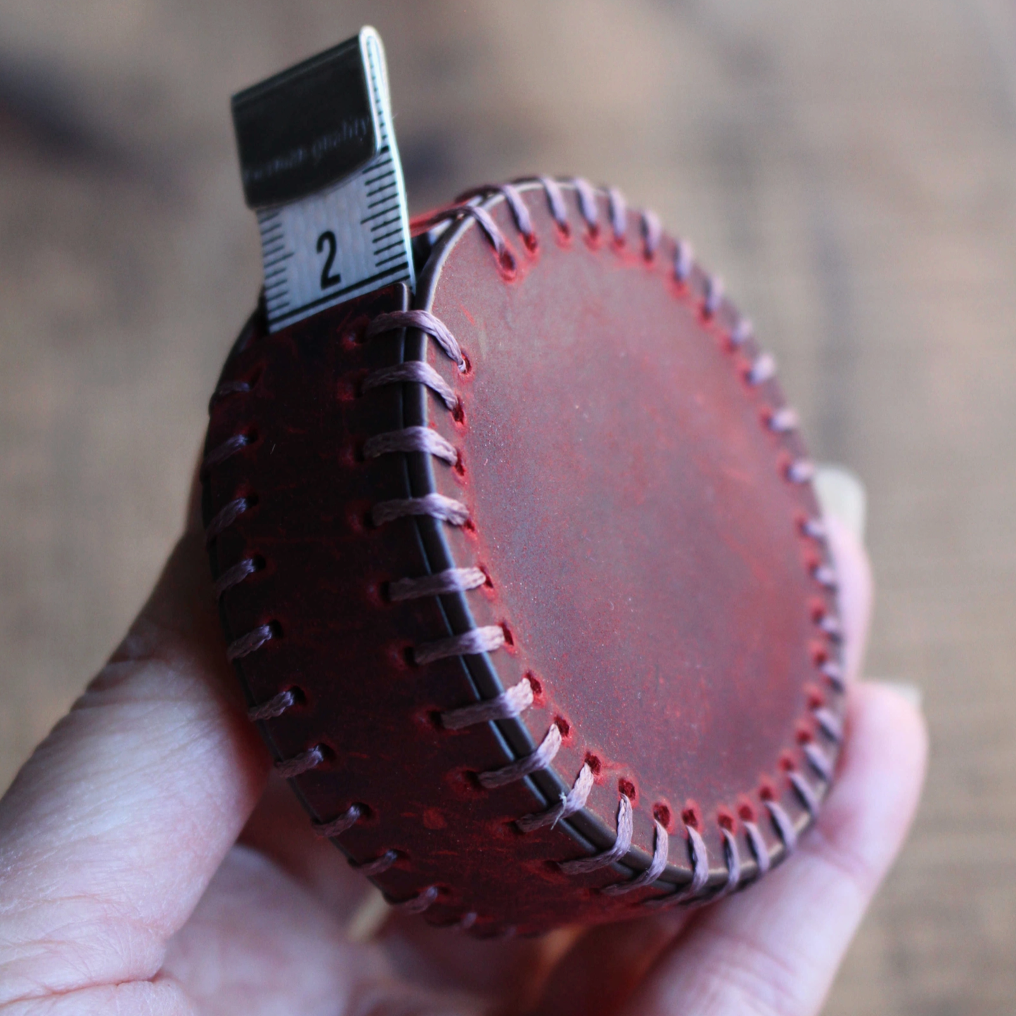 Hand Stitched Leather Tape Measure