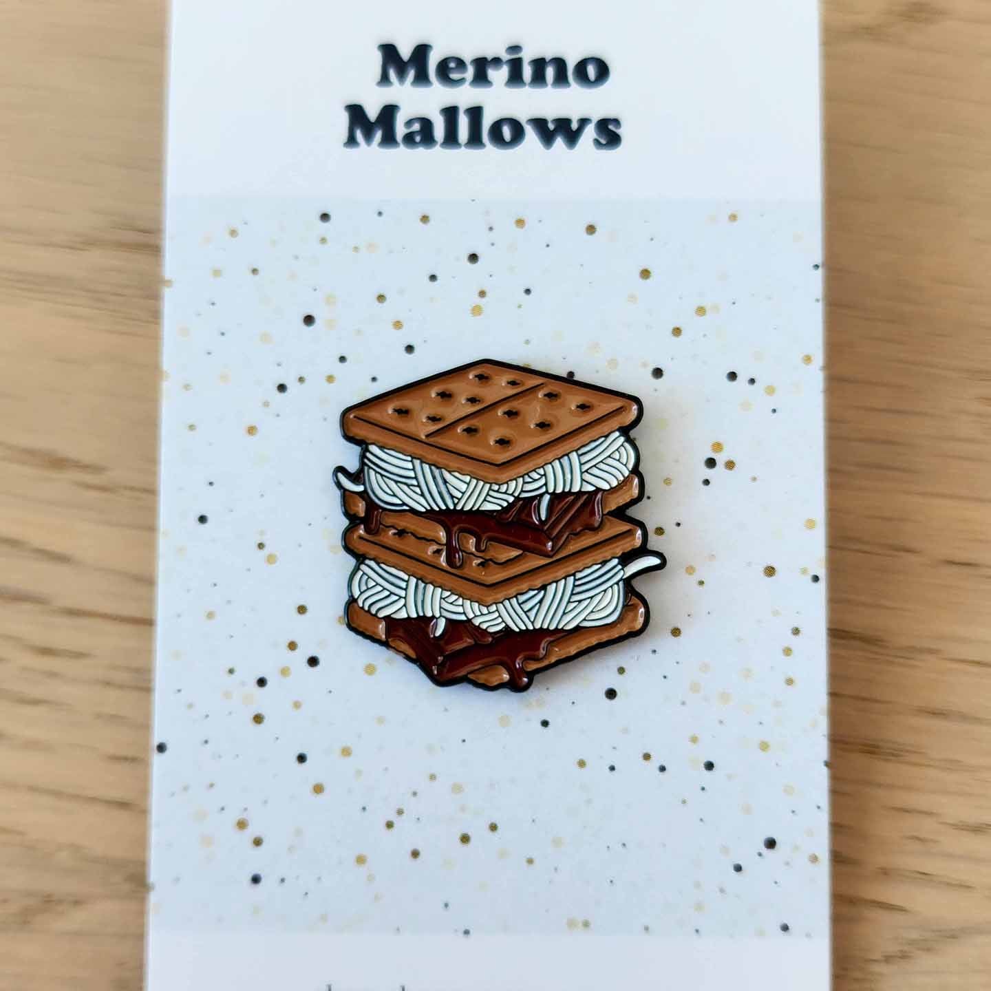 Enamel Pin smores merino mallows