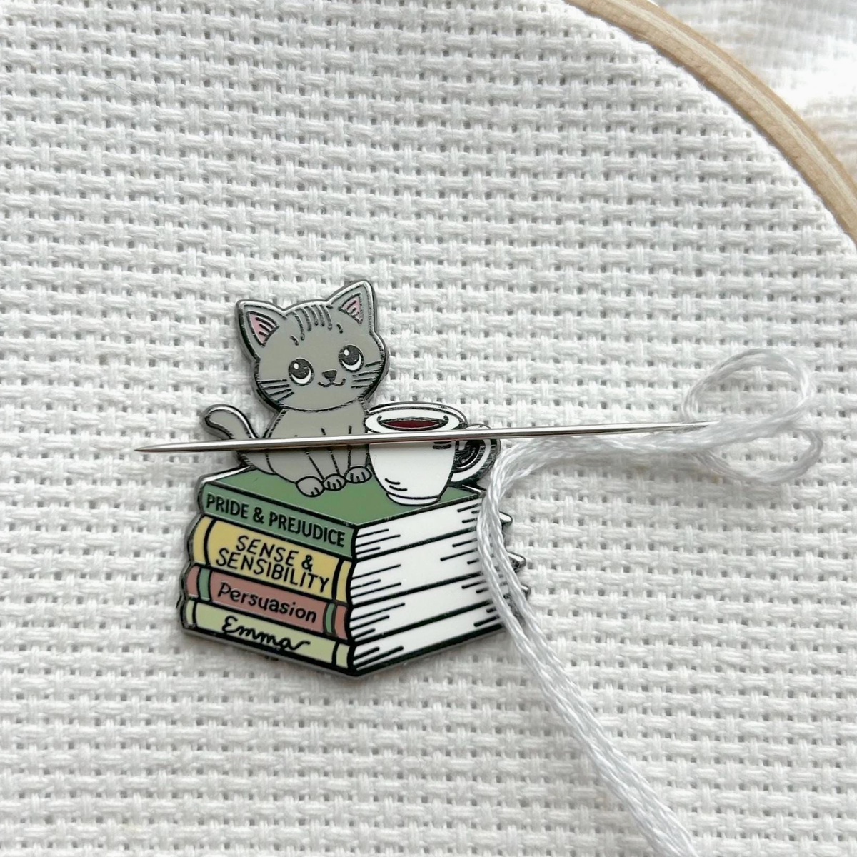 Cats, Coffee, and Jane Austen Needle Minder