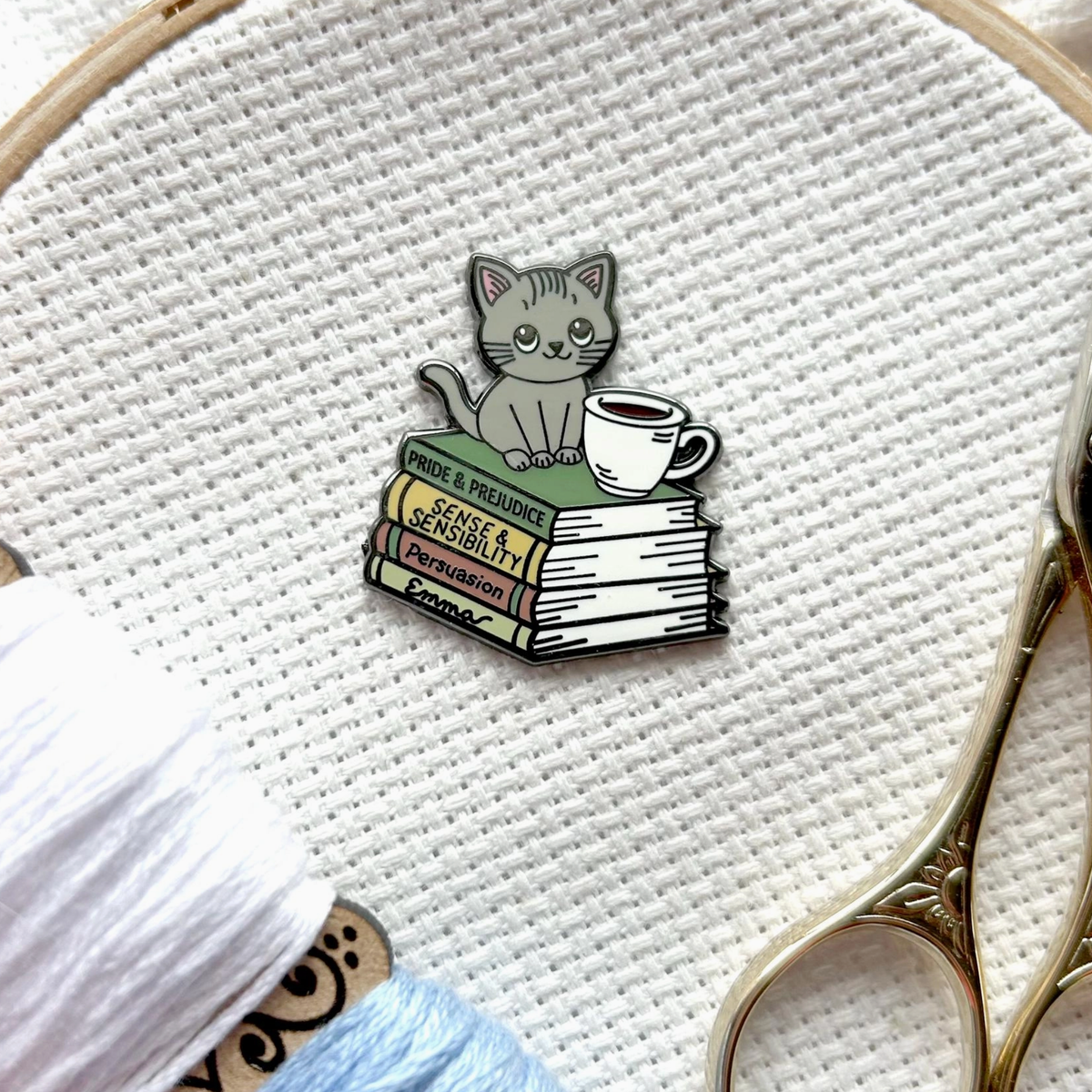 Cats, Coffee, and Jane Austen Needle Minder