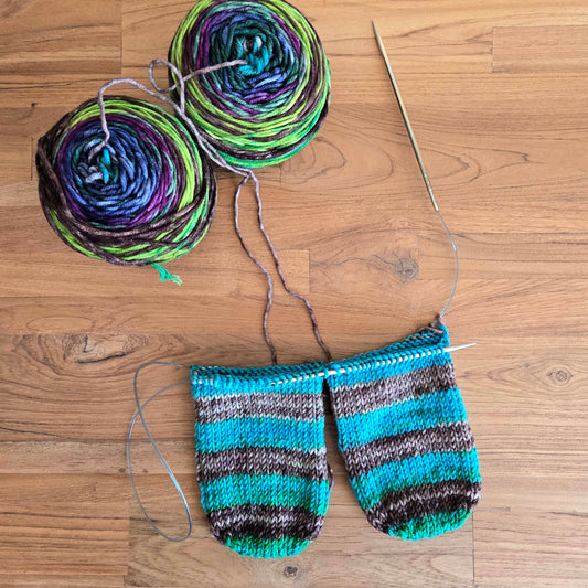 Two-At-A-Time Toe Up Slipper Socks