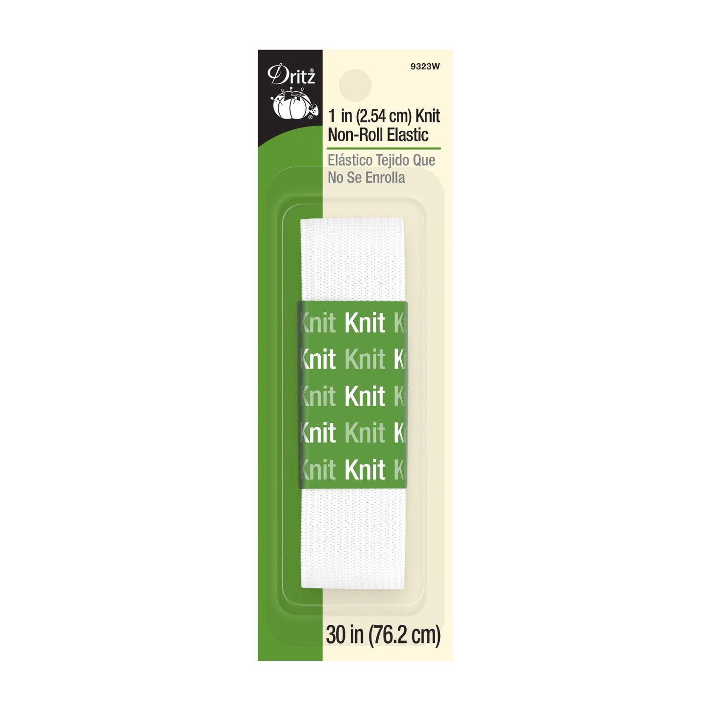 1" Knit Non-Roll Elastic, White