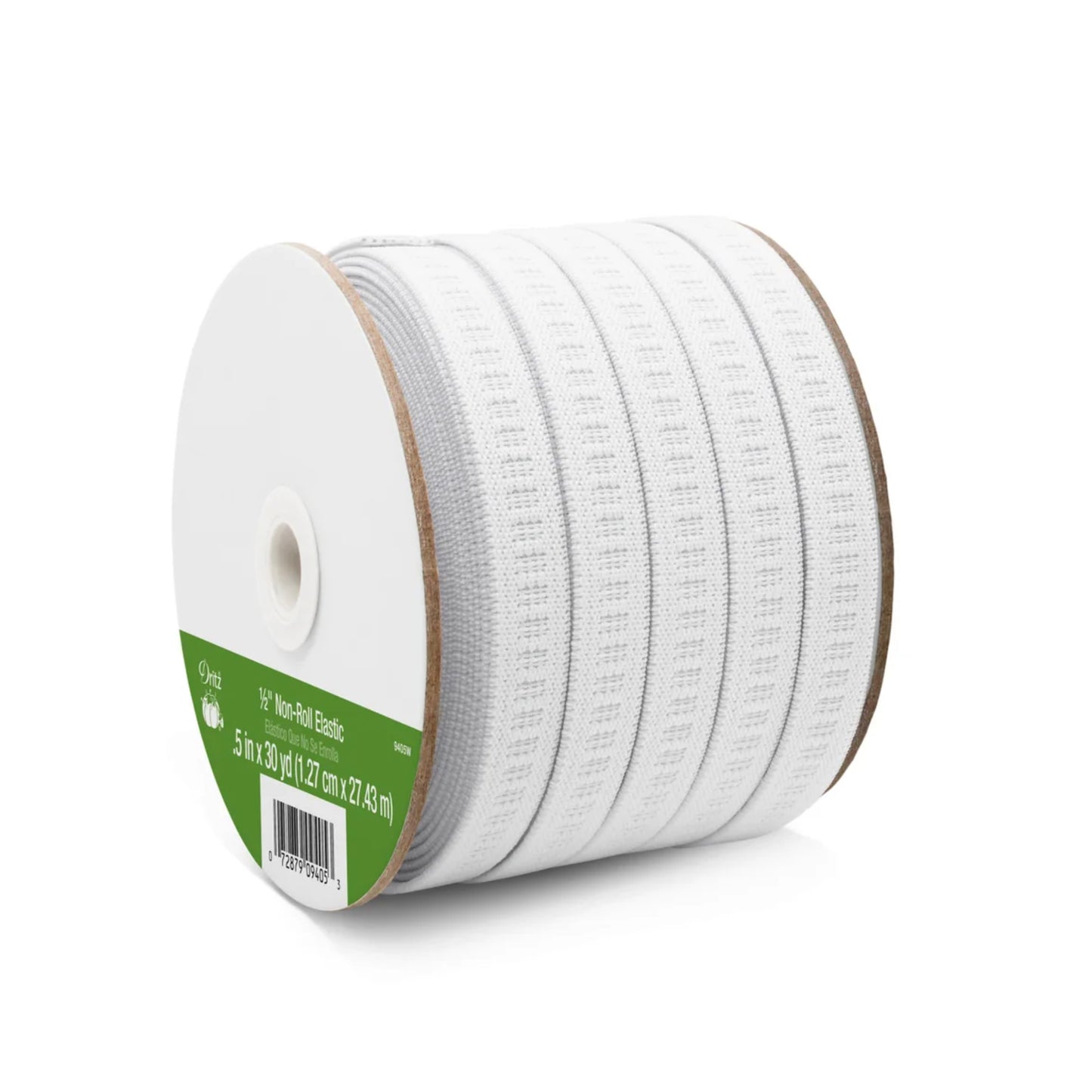 .5" Non-Roll Elastic Per Yard, White