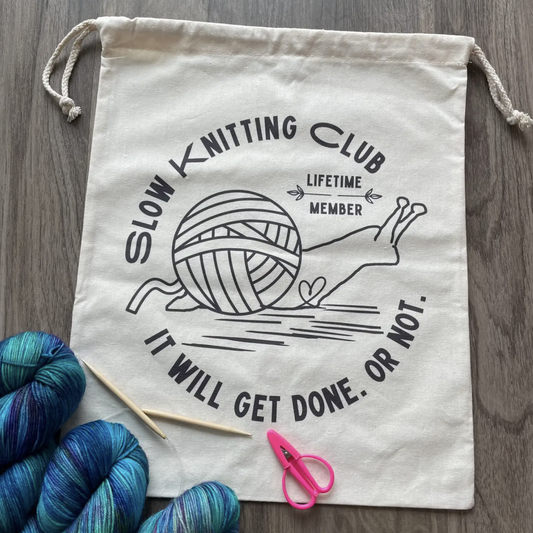 Drawstring Project Bag Slow Knitting Club