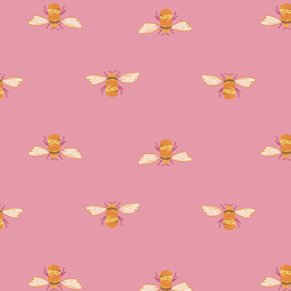 Marigold Bumble Blush Bee Quilting Cotton