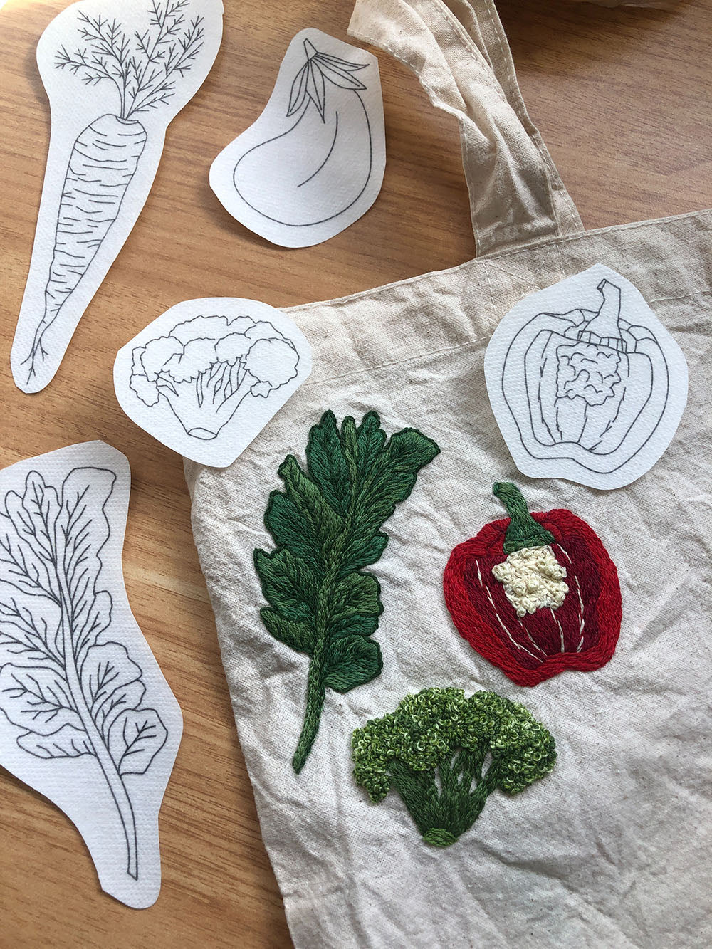 Upcycle Your Tote Bag with Veggie Embroidery 5/9/25 from 6pm to 8pm