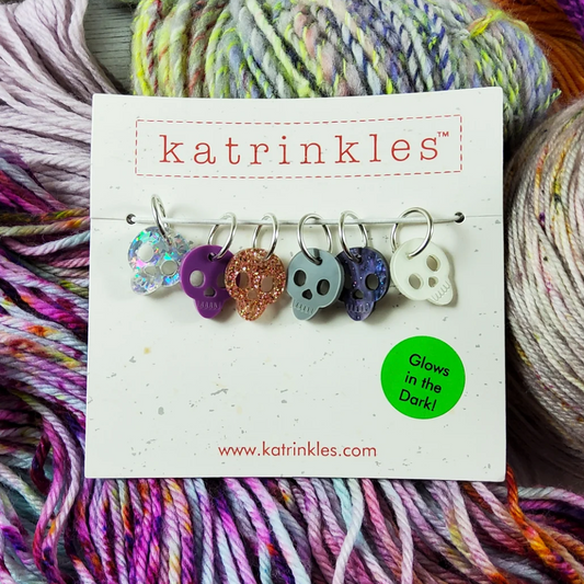 Starry Sky Skull Stitch Markers