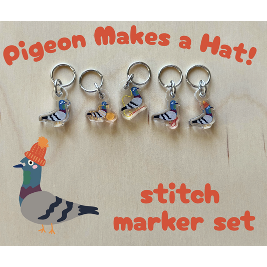 Pigeon Makes a Hat Stitch Markers